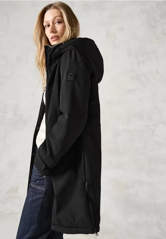 Cecil Damen Parka mit abnehmbarer Kapuze in Schwarz, Gr: S
