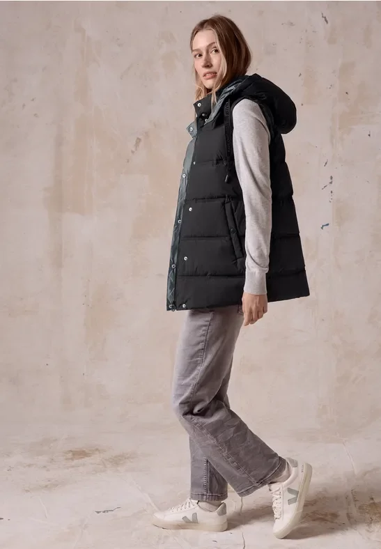 Cecil Damen Weste mit Kapuze in Schwarz, Gr: XS