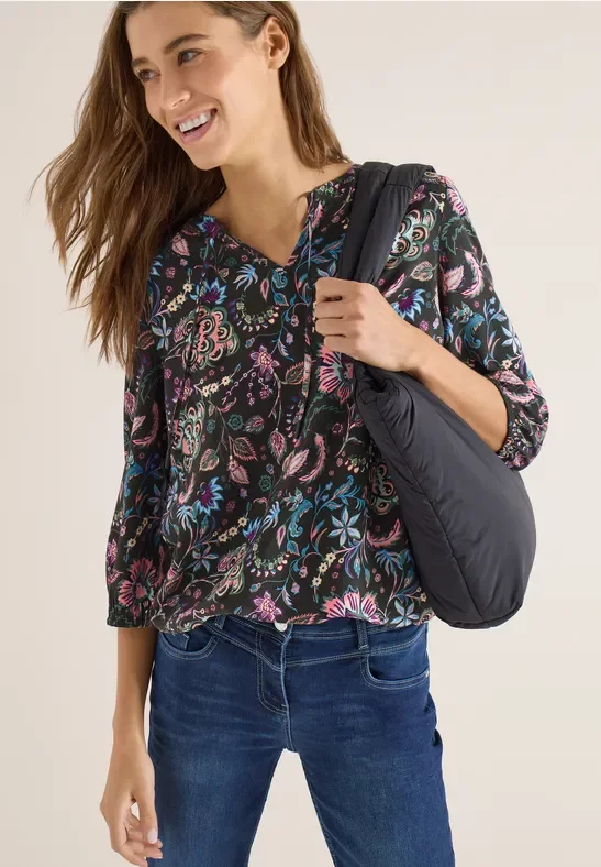 Cecil Damen Gemusterte Bluse in Grün, Gr: M