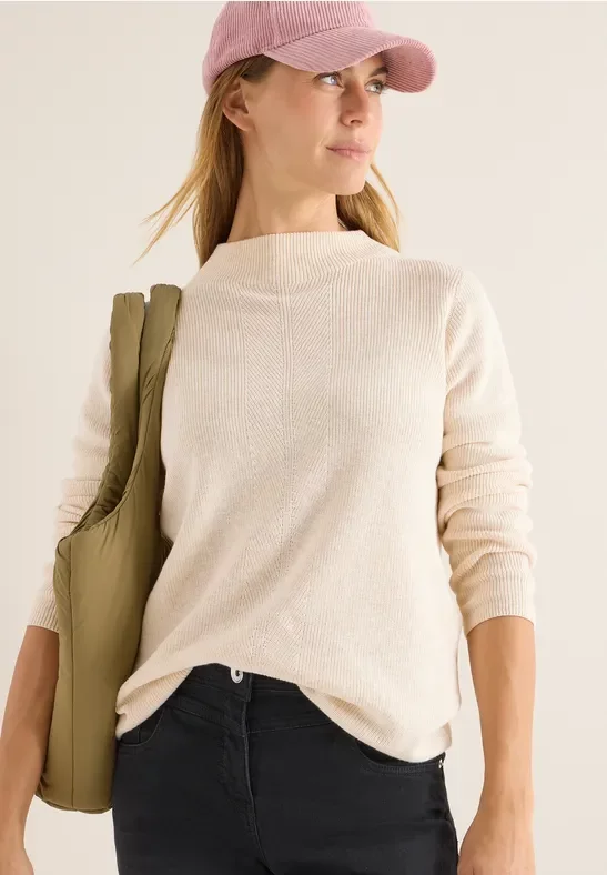 Thumbnail - Cecil Damen Strukturmix Pullover in Beige, Gr: S