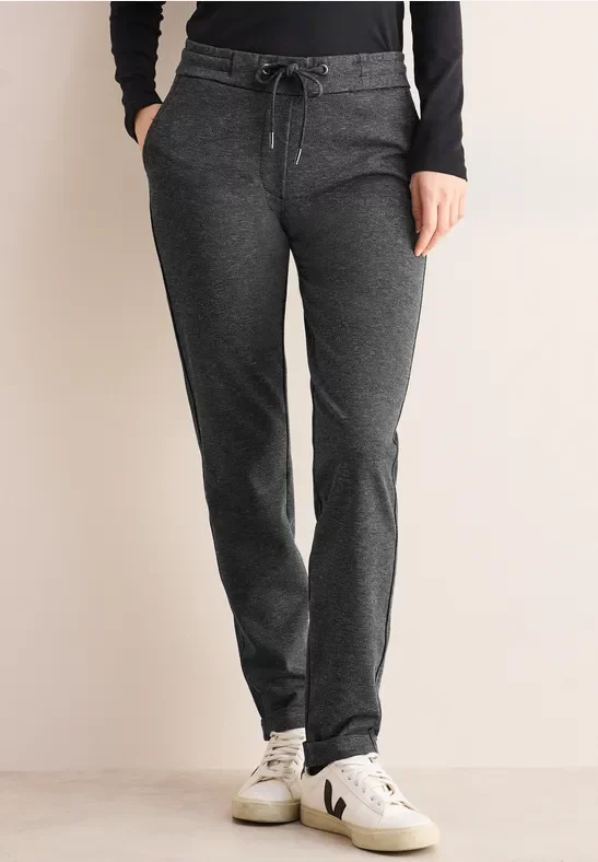 Cecil Damen Hose im Two-Tone-Look in Schwarz, Gr: XL