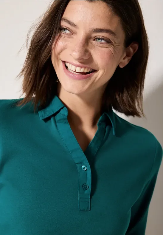 Cecil Damen Poloshirt in Grün, Gr: XXL