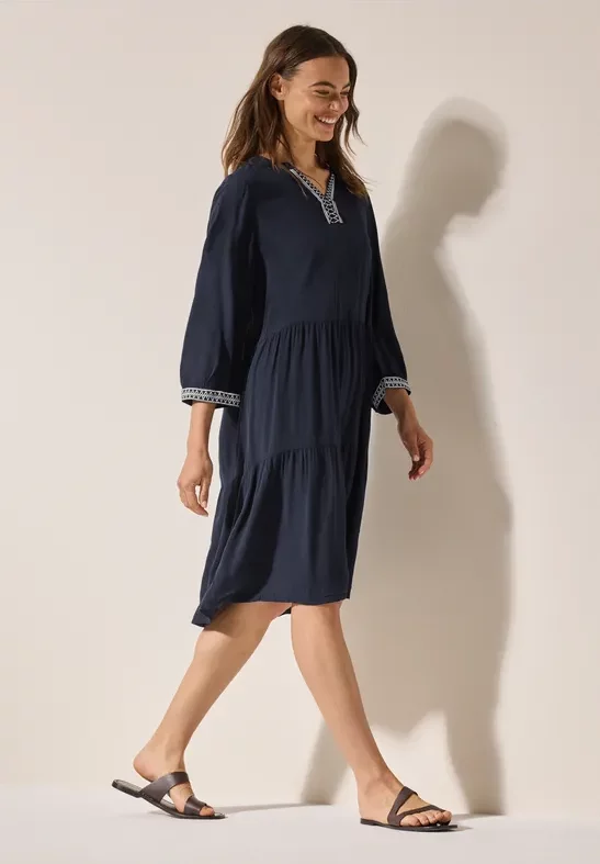 Cecil Damen Viskose Tunika Kleid in Blau, Gr: XS