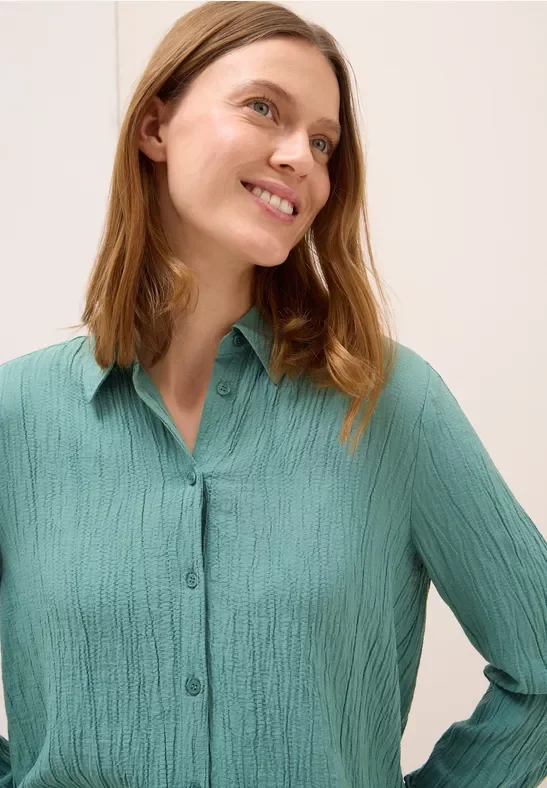 Cecil Damen Hemdbluse mit Struktur in Grün, Gr: 3XL
