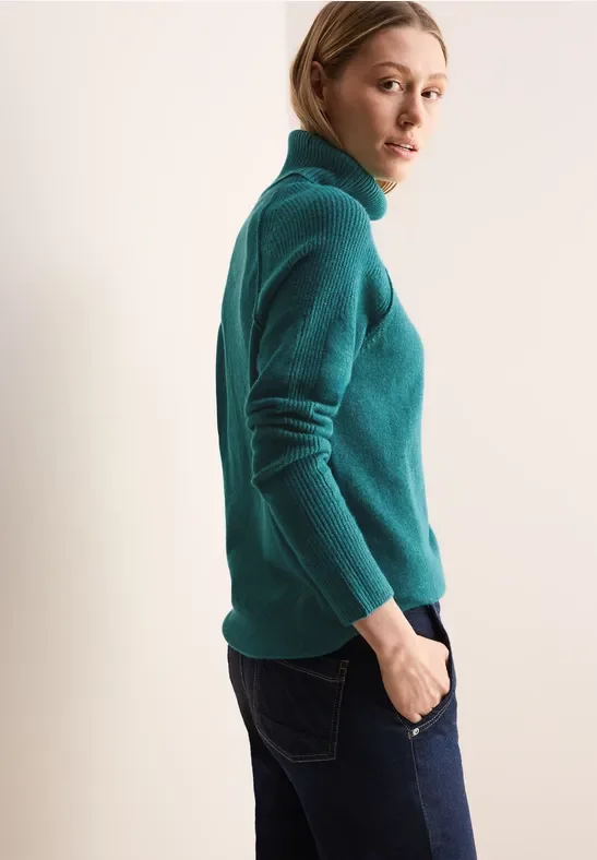 Thumbnail - Cecil Damen Rollkragenpullover in Grün, Gr: M