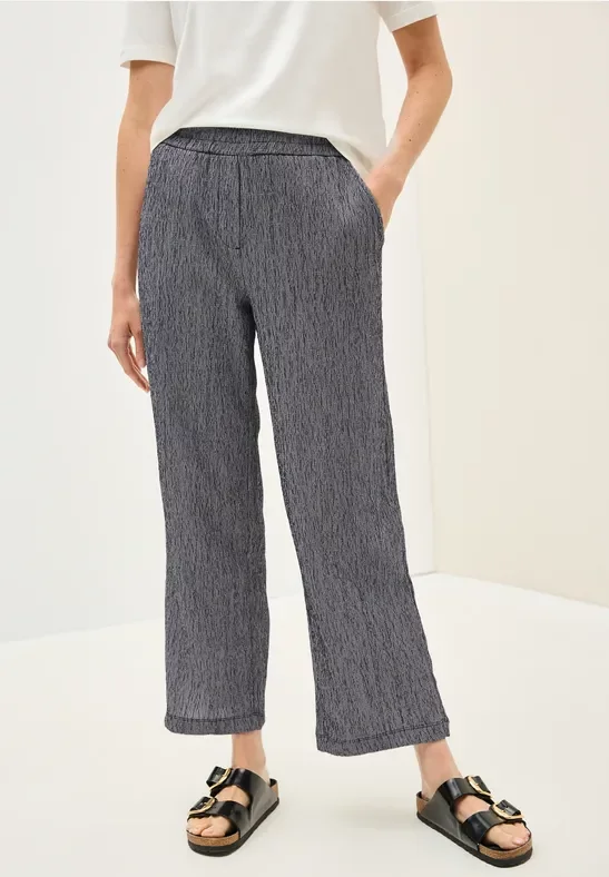 Thumbnail - Cecil Damen Straight Leg Crepe Hose in Blau, Gr: XL