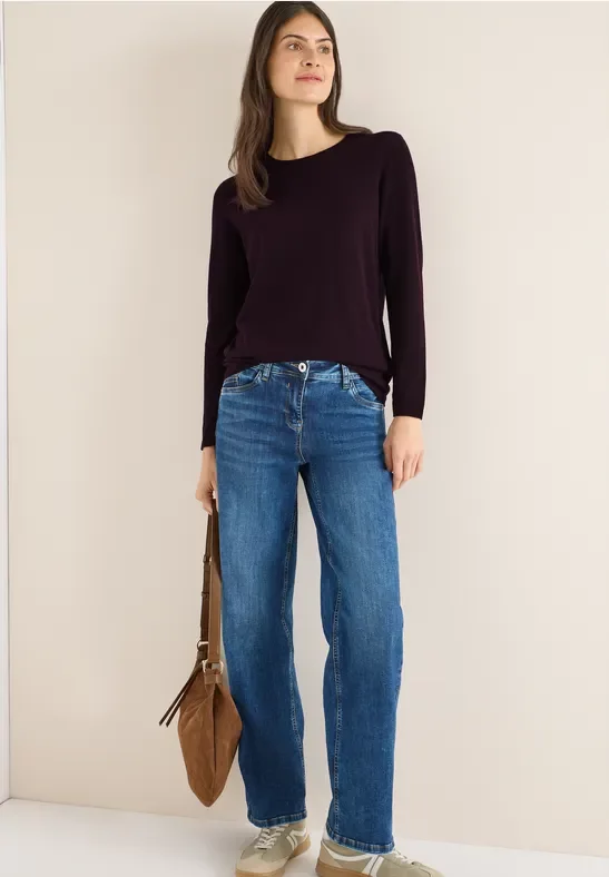 Cecil Damen Basic Pullover in Rot, Gr: XL