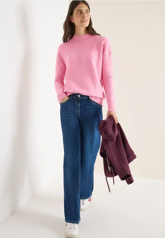 Thumbnail - Cecil Damen Softer Jacquard Pullover in Rosa, Gr: S