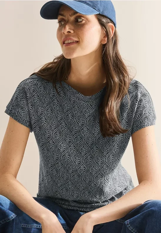 Cecil Damen Melange-Look Shirt in Grün, Gr: L