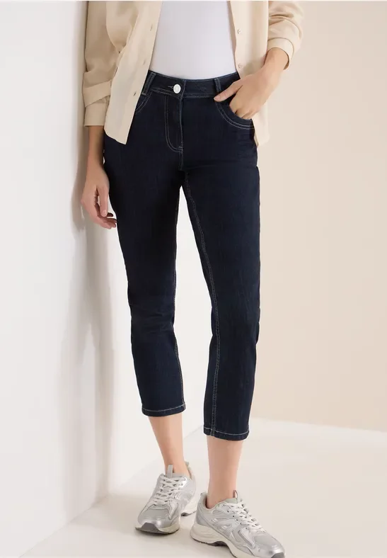 Cecil Damen Slim Leg Jeans in Blau, Gr: 36