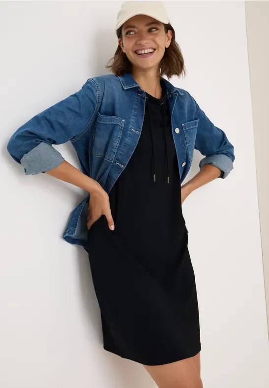 Cecil Damen Cupro Touch Kleid in Blau, Gr: L