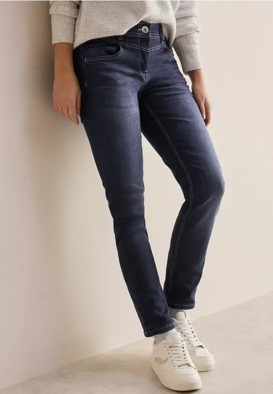 Thumbnail - Cecil Damen Jeans im Slim Fit in Blau, Gr: 33