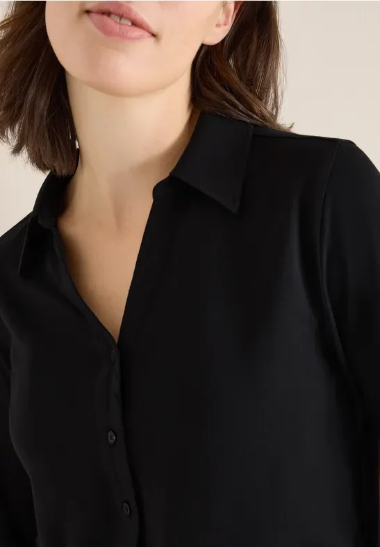 Cecil Damen Shirt mit Hemdkragen in Schwarz, Gr: M