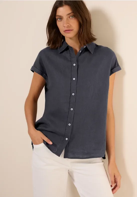 Cecil Damen Leinen-Hemdbluse in Grau, Gr: L