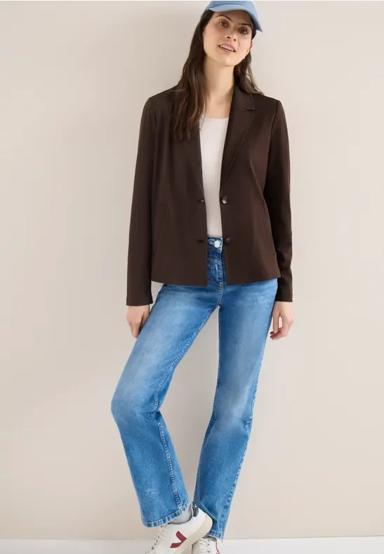 Thumbnail - Cecil Damen Basic Blazer mit Reverskragen in Braun, Gr: S