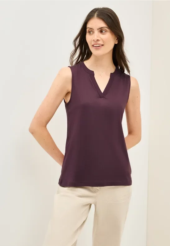 Thumbnail - Cecil Damen Split Neck Top in Rot, Gr: XS