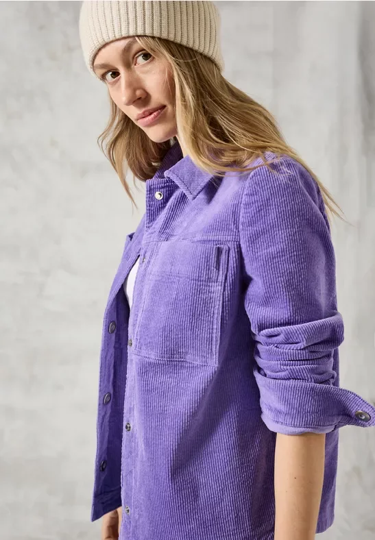 Cecil Damen Cord-Overshirt in Lila, Gr: XL