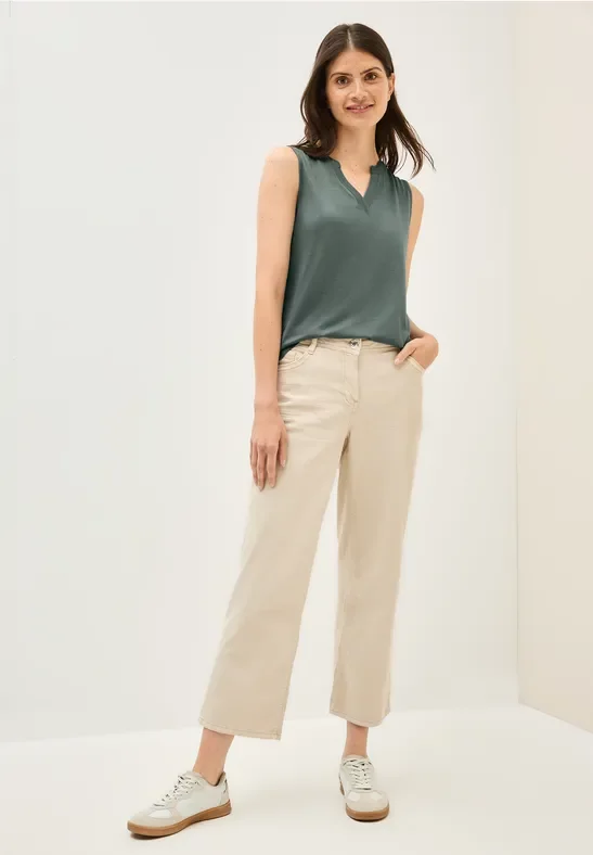 Thumbnail - Cecil Damen Split Neck Top in Grün, Gr: M