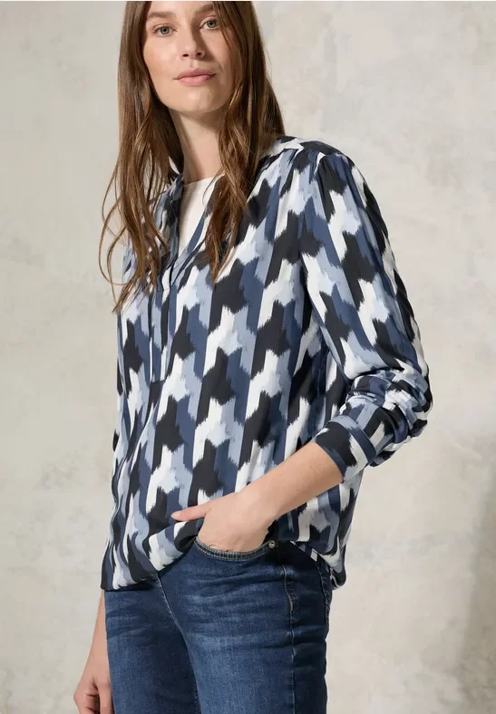 Thumbnail - Cecil Damen Bedruckte Bluse in Blau, Gr: XXL