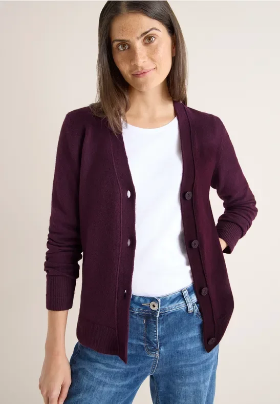 Thumbnail - Cecil Damen Softer V-Neck Cardigan in Rot, Gr: XXL