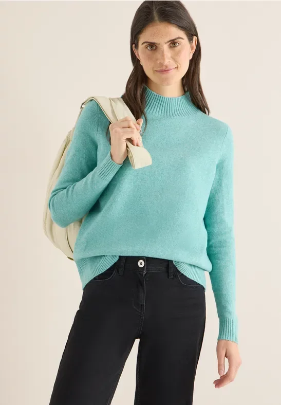Thumbnail - Cecil Damen Cosy Turtleneck Pullover in Blau, Gr: XL