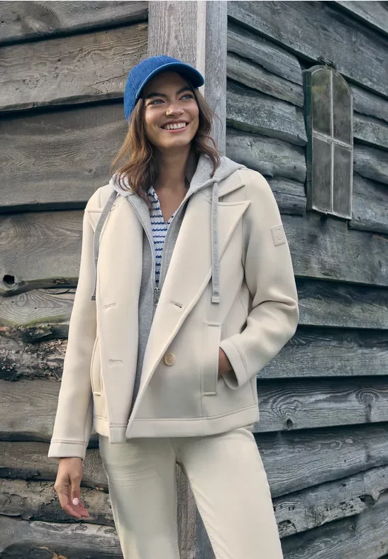 Thumbnail - Cecil Damen Kurzer Trenchcoat in Beige, Gr: XS