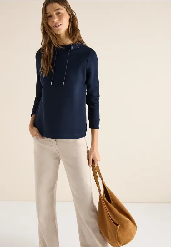 Cecil Damen Shirt mit Tape-Detail in Blau, Gr: L