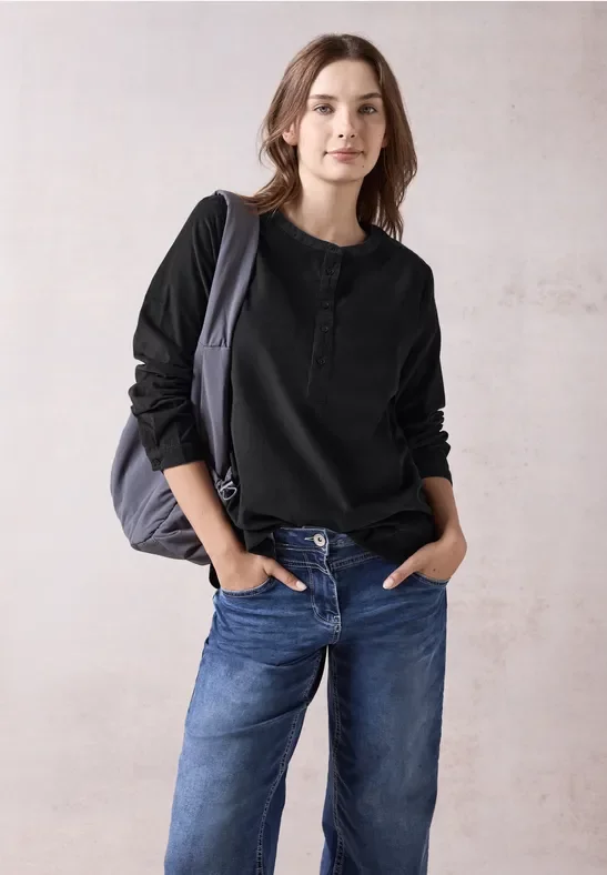 Cecil Damen Cord-Bluse in Grau, Gr: XS