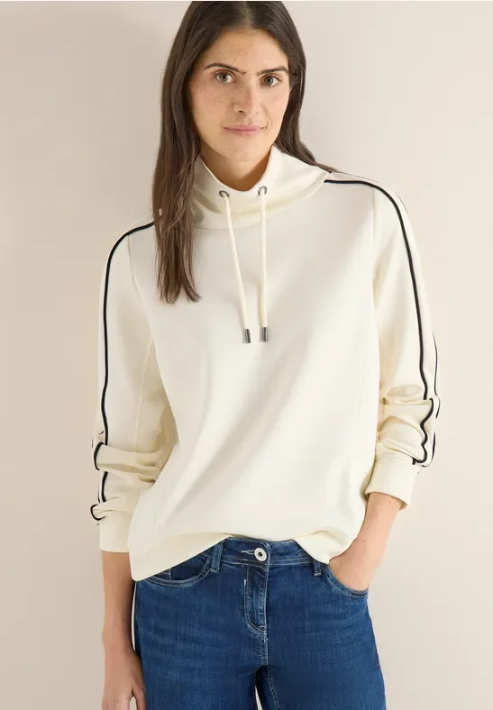 Cecil Damen Sportives Sweatshirt in Weiß, Gr: XXL