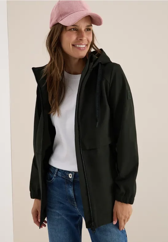 Cecil Damen Kurze Trench Jacke in Grün, Gr: XXL