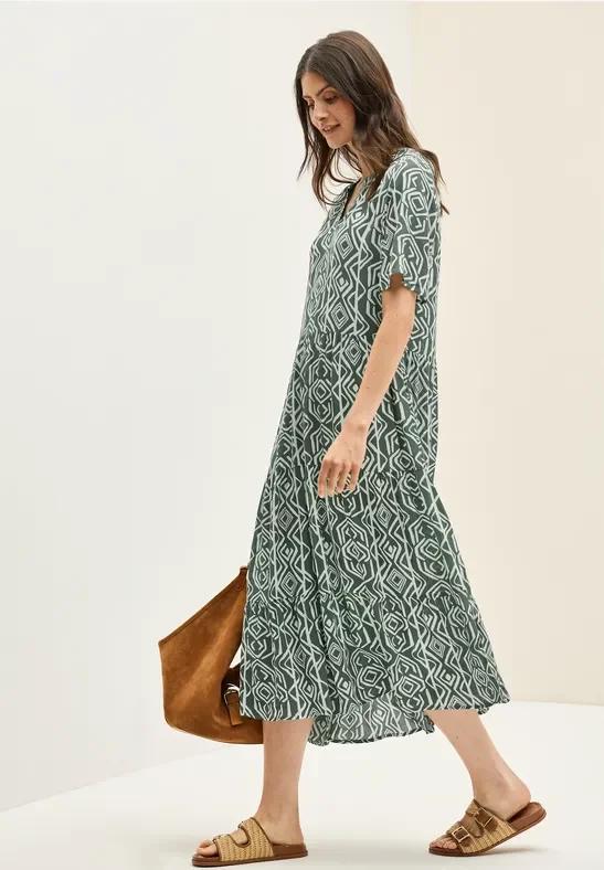 Cecil Damen Kleid mit Volants in Grün, Gr: XXL