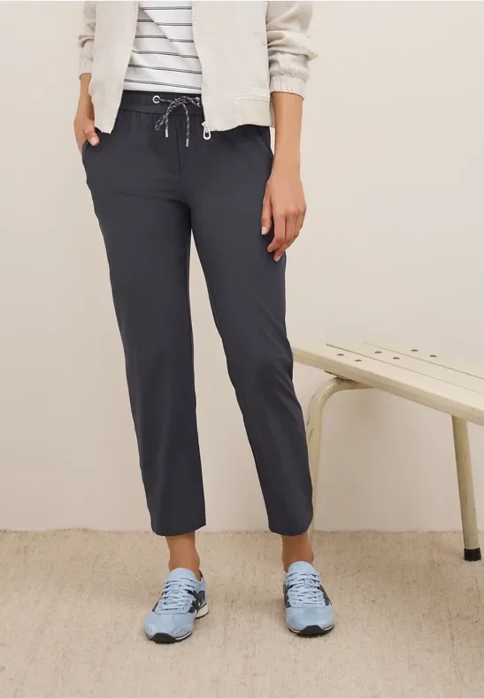 Thumbnail - Cecil Damen Hose im Casual Fit in Grau, Gr: XS