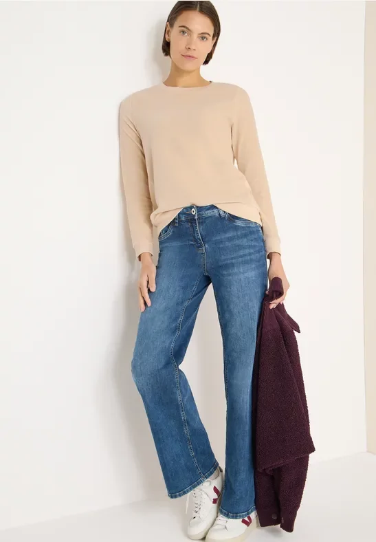 Cecil Damen Softes Strukturmix Shirt in Beige, Gr: S