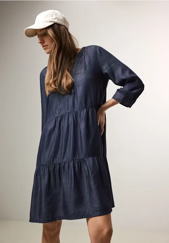 Cecil Damen Lyocell-Kleid in Blau, Gr: XS