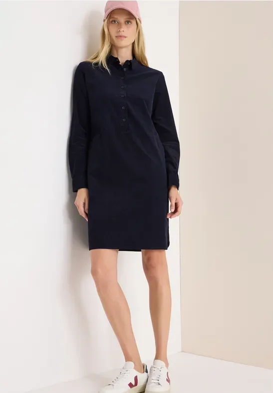 Cecil Damen Cordkleid in Unifarbe in Blau, Gr: XS
