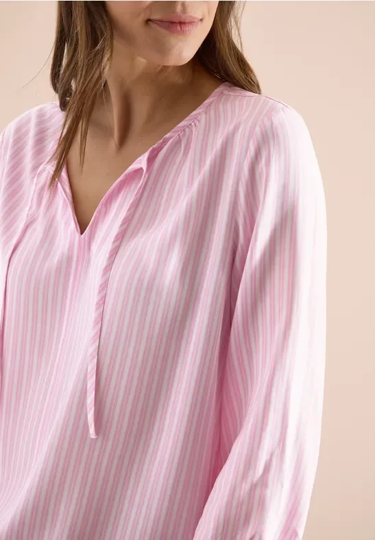 Cecil Damen 3/4-Arm Bluse mit Streifenmuster in Rosa, Gr: XXL