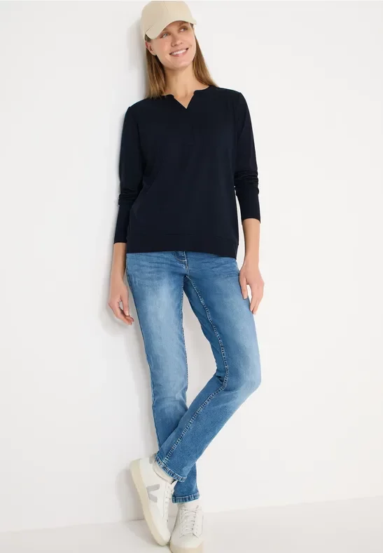 Thumbnail - Cecil Damen Shirt im Tunika-Look in Blau, Gr: XXL