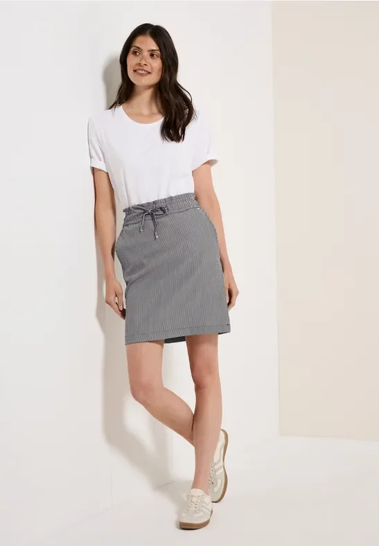 Thumbnail - Cecil Damen Gestreifter Seersucker Rock in Grün, Gr: M