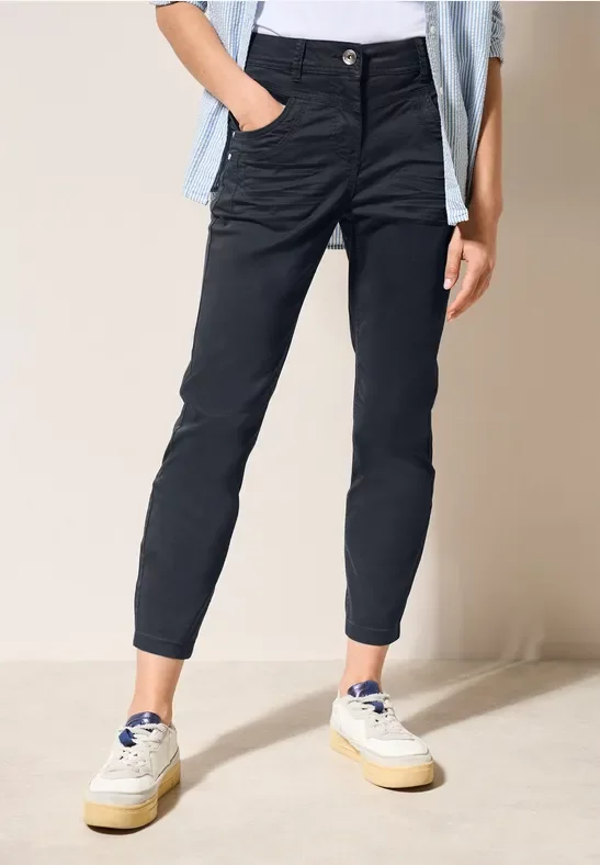 Cecil Damen Hose im Casual Fit in Blau, Gr: 33