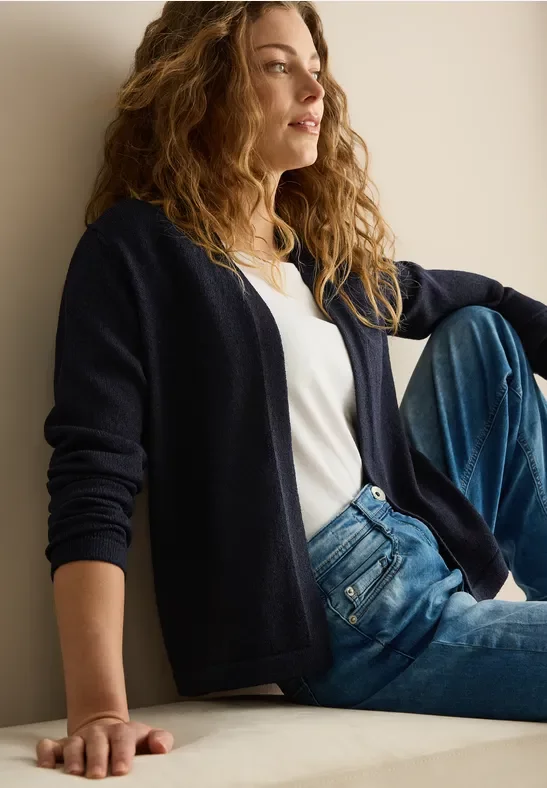 Cecil Damen Offener Cardigan in Blau, Gr: XXL