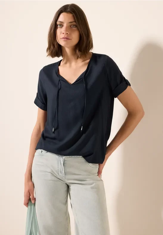 Thumbnail - Cecil Damen Tunika in Unifarbe in Blau, Gr: XL