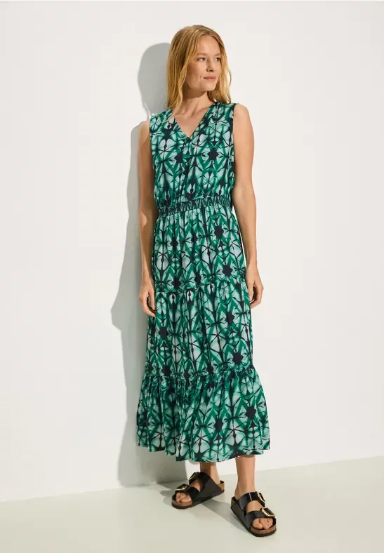 Thumbnail - Cecil Damen Maxikleid mit Print in Grün, Gr: XXL