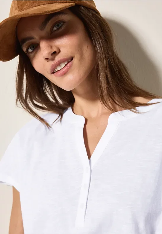 Thumbnail - Cecil Damen Shirt im Tunika-Look in Weiß, Gr: S