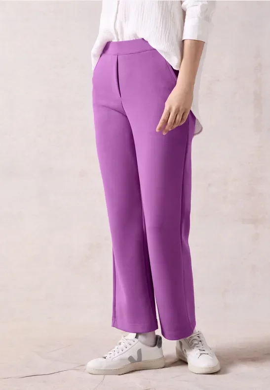 Cecil Damen Hose im Loose Fit in Lila, Gr: L