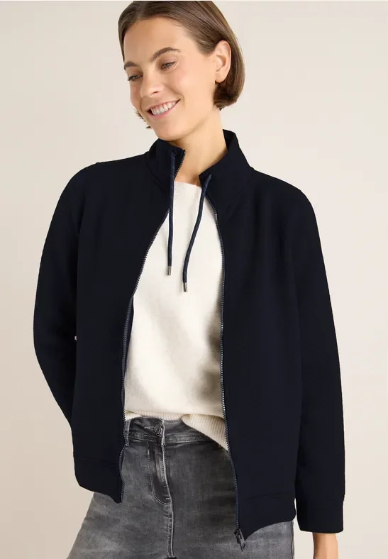 Thumbnail - Cecil Damen Sweatjacke mit Struktur in Blau, Gr: S