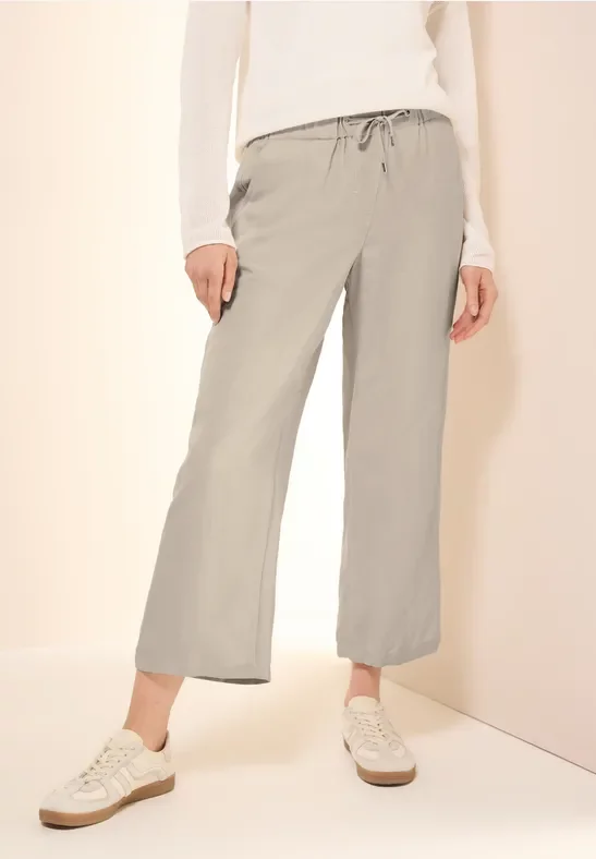 Cecil Damen Wide Leg Hose aus Leinenmix in Beige, Gr: XL