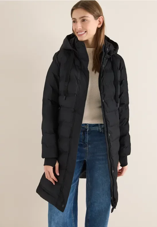 Cecil Damen Mantel mit verklebten Nähten in Schwarz, Gr: L