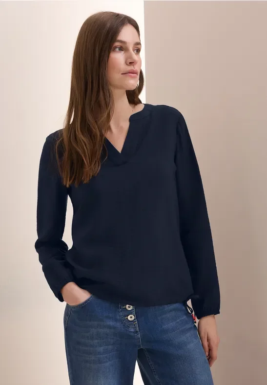 Thumbnail - Cecil Damen Tunika in Unifarbe in Blau, Gr: S