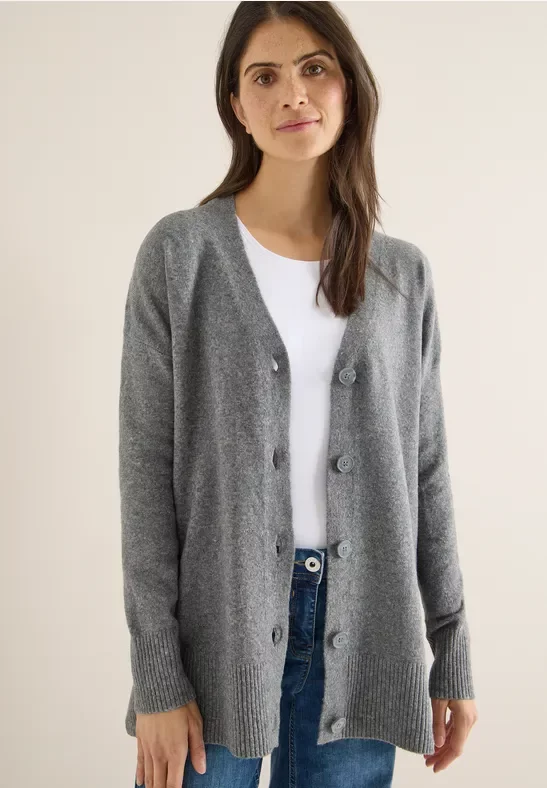 Thumbnail - Cecil Damen Cardigan mit Knopfleiste in Grau, Gr: L