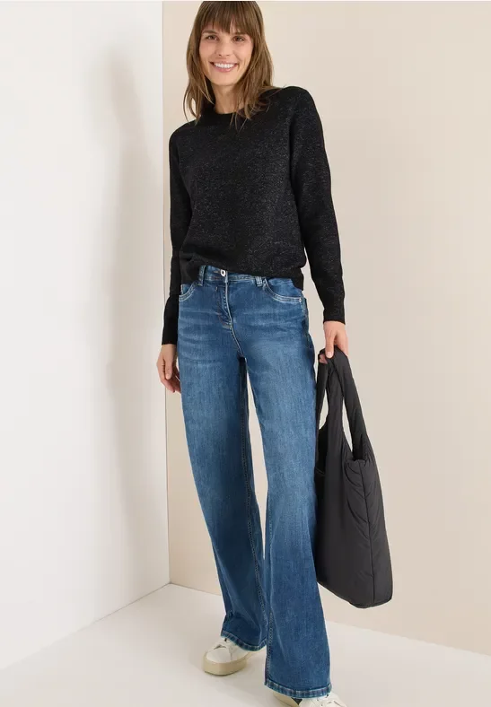 Cecil Damen Kuscheliger Pullover in Schwarz, Gr: L